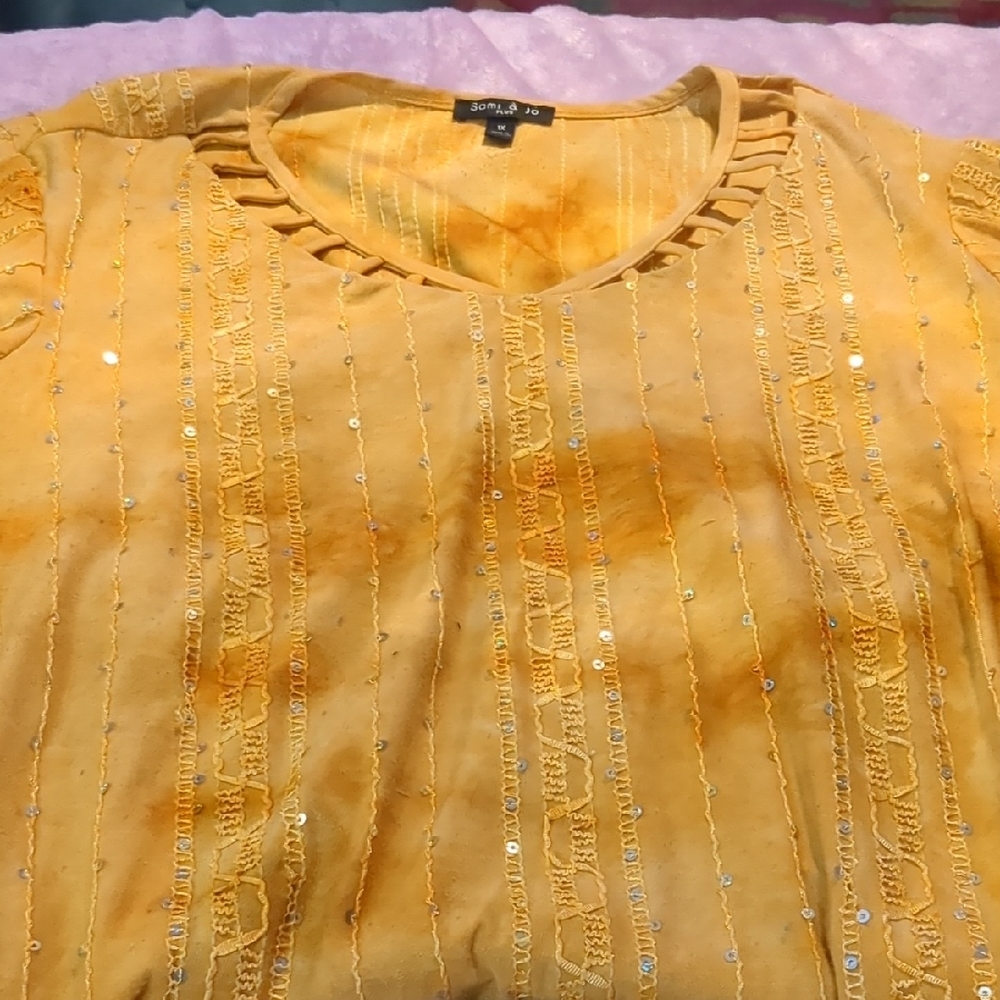 Sami & Jo Yellow Embellished Blouse